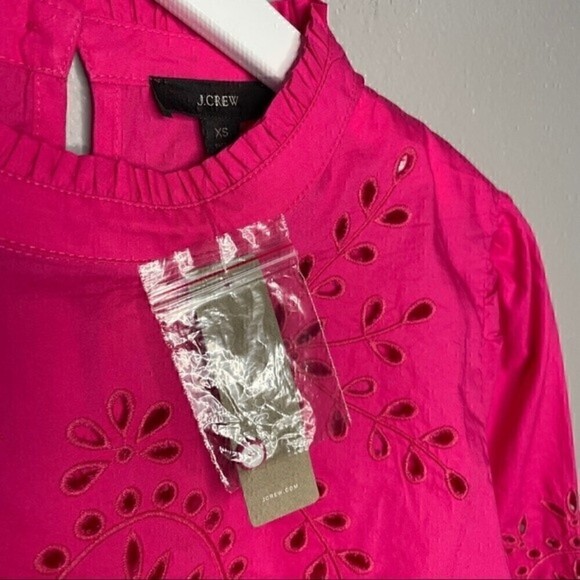 NWT J. Crew Eyelet Long Sleeve Top - Picture 5 of 6